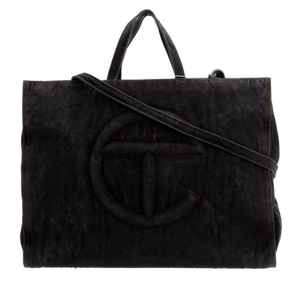 Telfar - Large Denim Shopper Tote Bag - Black - HTF